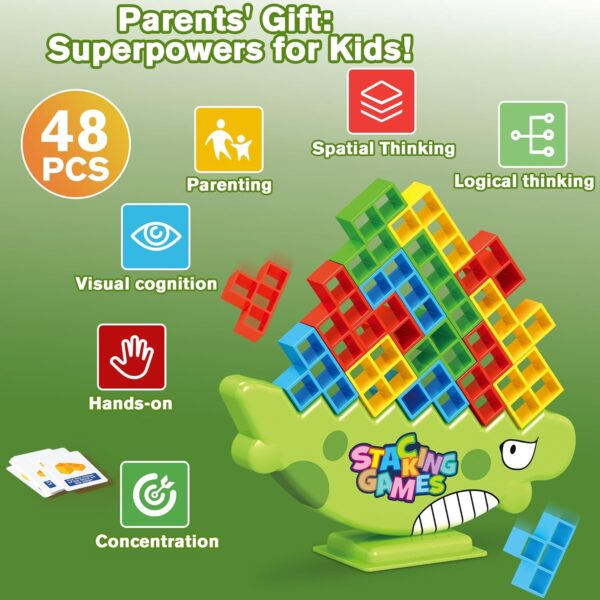 Kids Educational Toy Balance Blocks Game Kids Board Game 48 PCS Russia Building Stacking Toys Plastic Puzzle Toys - Image 6