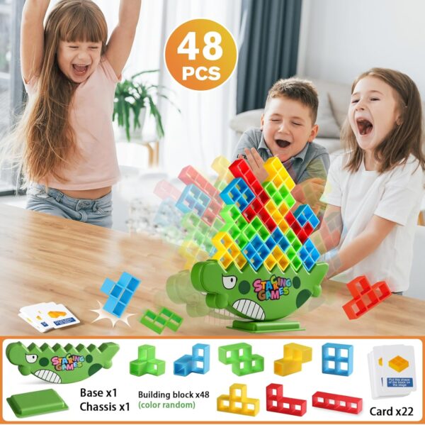 Kids Educational Toy Balance Blocks Game Kids Board Game 48 PCS Russia Building Stacking Toys Plastic Puzzle Toys - Image 8