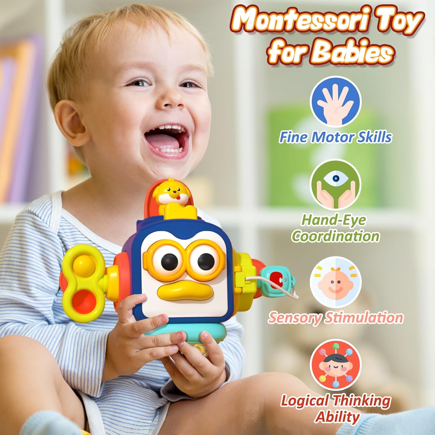 Infant Sensory Activity Puzzle Hand Catch Balls Early Educational Developing Learning Busy Ball Baby Toy - Image 5