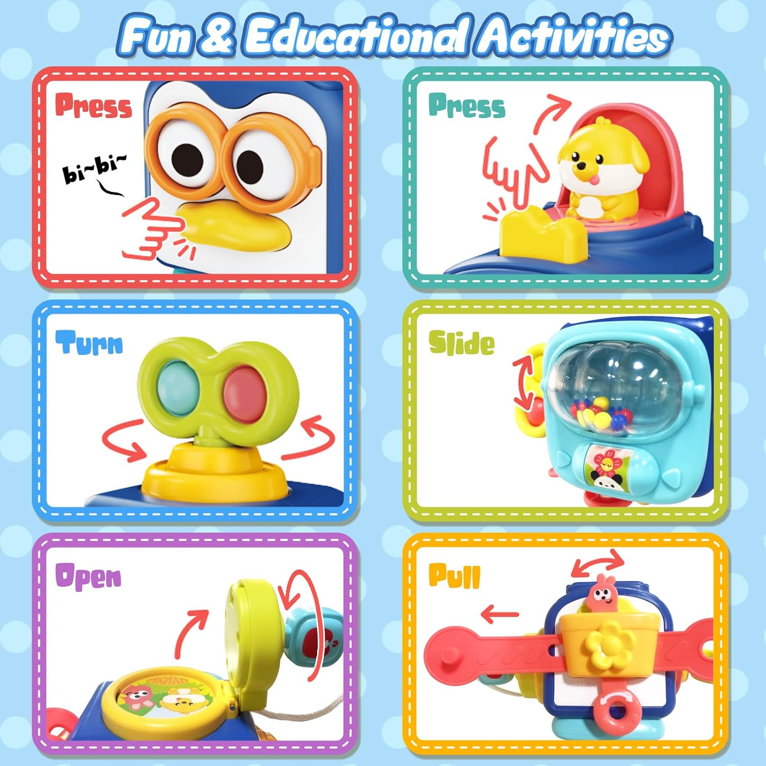 Infant Sensory Activity Puzzle Hand Catch Balls Early Educational Developing Learning Busy Ball Baby Toy - Image 7