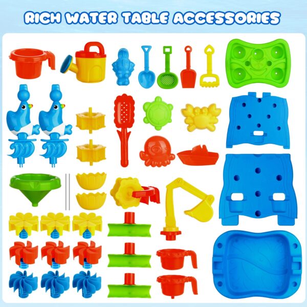 Kids Eco Friendly Double-Sided Waterfall Discovery Wall Sensory Beach Sand Play Water Table Toys Set for Toddlers - Image 8