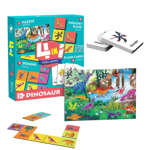 Custom 4 in 1 Puzzle Toy Set Memory Game Matching Jigsaw Puzzle Flash Cards Cartoon Childhood Educa Puzzles for Kids Toys - Image 2