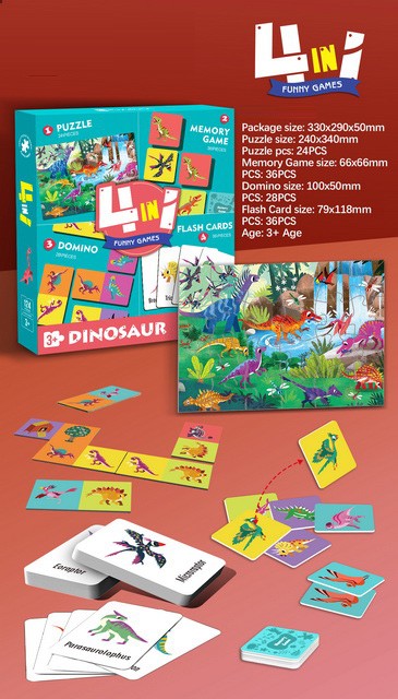 Custom 4 in 1 Puzzle Toy Set Memory Game Matching Jigsaw Puzzle Flash Cards Cartoon Childhood Educa Puzzles for Kids Toys - Image 7