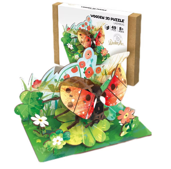 3D Wooden Insect Puzzle Wooden Butterfly Bee Models Animal DIY Gift Wooden Preschool 3D Puzzles for Kids - Image 4