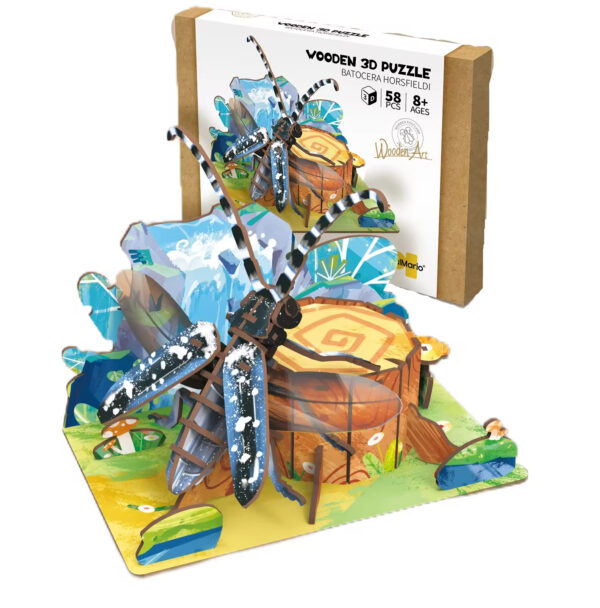 3D Wooden Insect Puzzle Wooden Butterfly Bee Models Animal DIY Gift Wooden Preschool 3D Puzzles for Kids - Image 6
