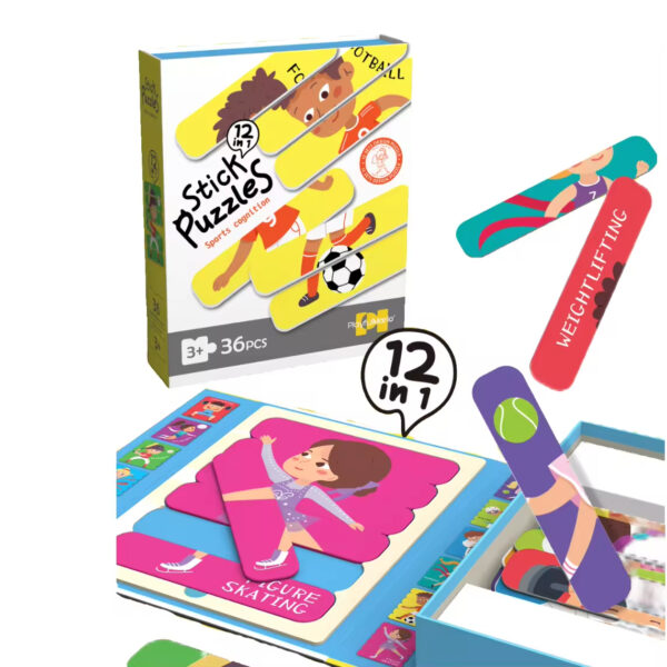 Baby Matching Paper Shape Stick Puzzle Toys Kids Educational 36PCS DIY Cartoon Animal Jigsaw Toys - Image 8