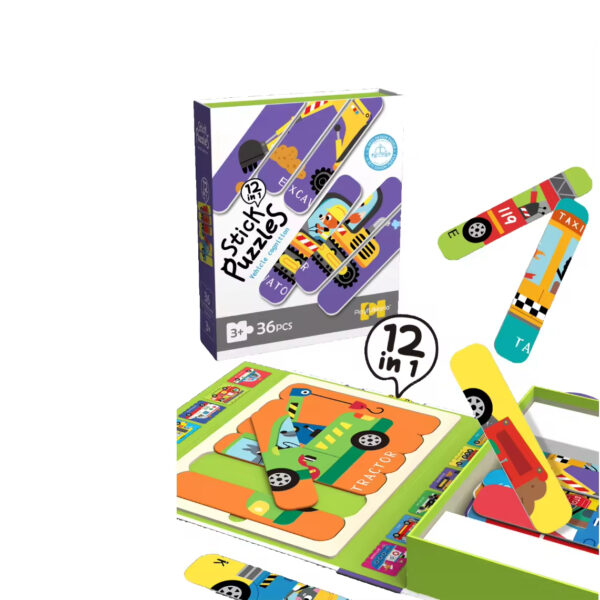 Baby Matching Paper Shape Stick Puzzle Toys Kids Educational 36PCS DIY Cartoon Animal Jigsaw Toys - Image 10