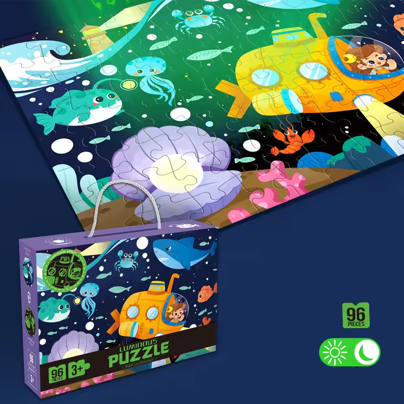 Children’s Puzzle Plane Glow-in-the-dark Puzzle Block Puzzle Early Education Assembly Toy - Image 3