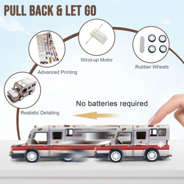 3D Wooden Jigsaw Puzzle Kids Diy Assembly 3d Pull Back Wooden Puzzle Car - Image 10