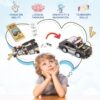 3D Wooden Jigsaw Puzzle Kids Diy Assembly 3d Pull Back Wooden Puzzle Car - Image 19