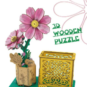 3D Wooden Jigsaw Puzzle Flowers Wood Craft Model Kits Eternal Flowers Red Rose for Women Mom Educational Toys for Kids - Image 19