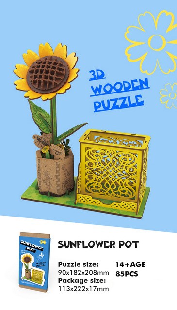 3D Wooden Jigsaw Puzzle Flowers Wood Craft Model Kits Eternal Flowers Red Rose for Women Mom Educational Toys for Kids - Image 12