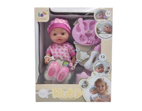 OEM ODM 12 Inch Dress Up Baby Doll Toy Kit With 4 Sounds - Image 6