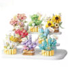 Building Blocks Flower Basket Collection 8 Sets Diy Construction Block Kits Build Flowers Bouquet Toy with Display Rack - Image 5