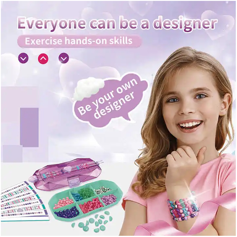 Jewelry Box Set Diy Kids DIY Arts Crafts Kids Toys Bead Bracelet Maker 15 Bracelets Friendship Bracelet Making Kit for Girl - Image 3