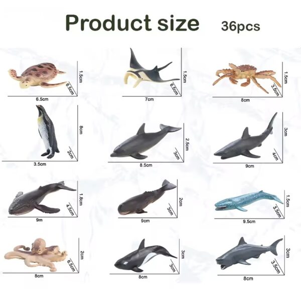 36Pcs Plastic Ocean Animals Sea Creatures Small Animal Figures Assorted Mini Plastic Animal Figurines Toy - Image 4