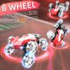 Remote Control Stunt Light Car 8wd Drift Spray Dual Mode Racing Toy Hand Gesture Remote Control Rc Stunt Car - Image 14