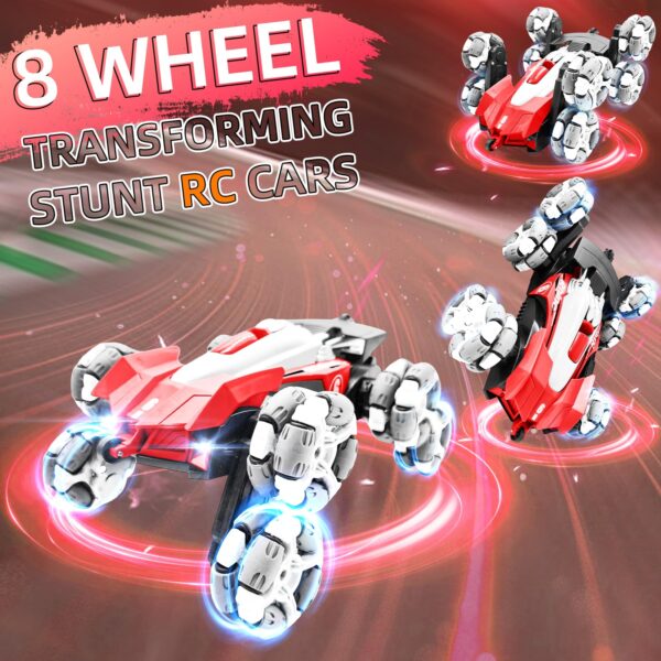 Remote Control Stunt Light Car 8wd Drift Spray Dual Mode Racing Toy Hand Gesture Remote Control Rc Stunt Car - Image 4