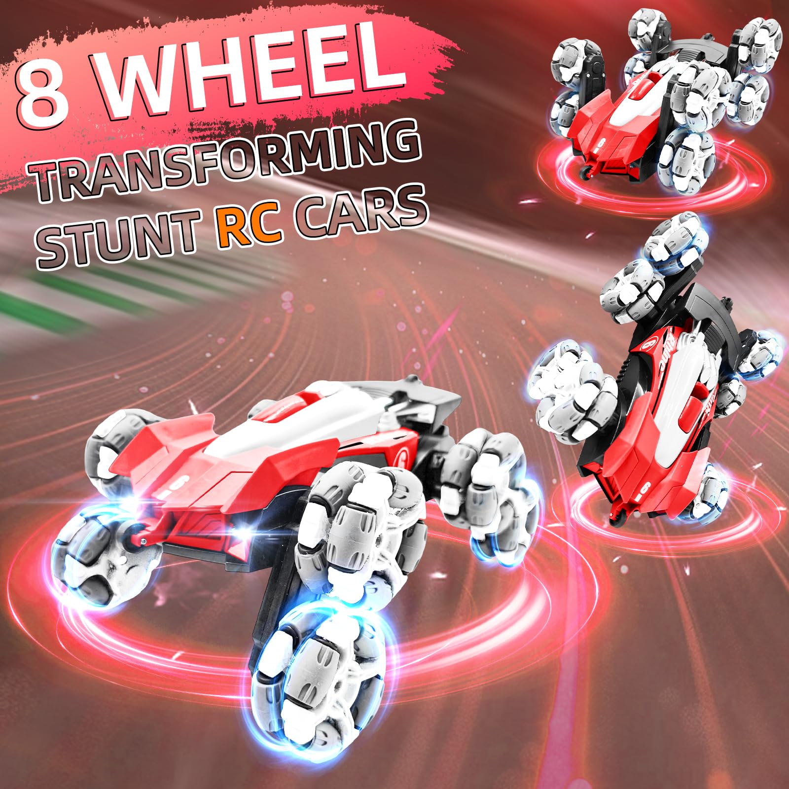 Remote Control Stunt Light Car 8wd Drift Spray Dual Mode Racing Toy Hand Gesture Remote Control Rc Stunt Car - Image 3