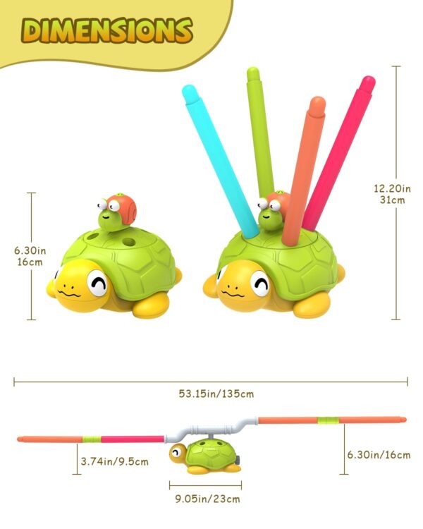 3-in-1 Plastic Turtle Water Sprinkler Summer Fun Backyard Games with Splash Water Toys for Kids - Image 14