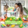 Pretend Role Play Kitchen Toys Set with Upgraded Working Faucet and Dishes Play Set Kids Pretend Play Kitchen Sink Toys - Image 24
