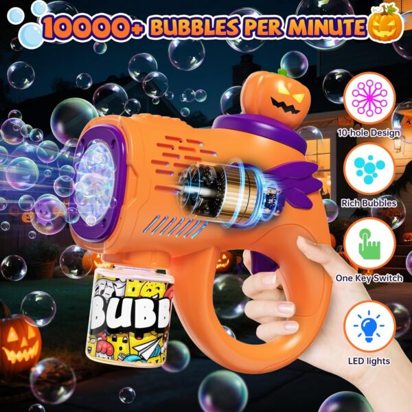 New Automatic Bubble Maker Blaster Toys with LED Lights Bubble Machine for Kids Halloween Bubble Gun - Image 14