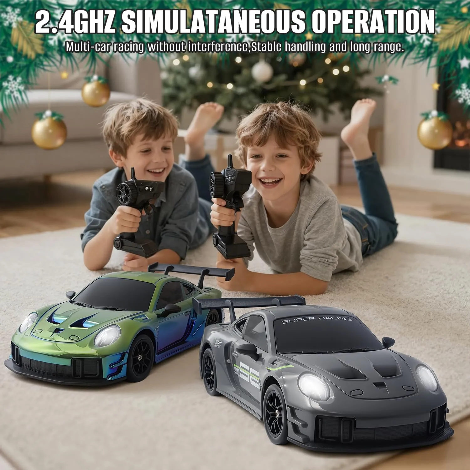 1 24 Scale 4WD 2 4GHz High Speed 20KMH LED Linkage Light Set Indoor Mini Electric Racing Full Remote Control Drift RC Car - Image 5