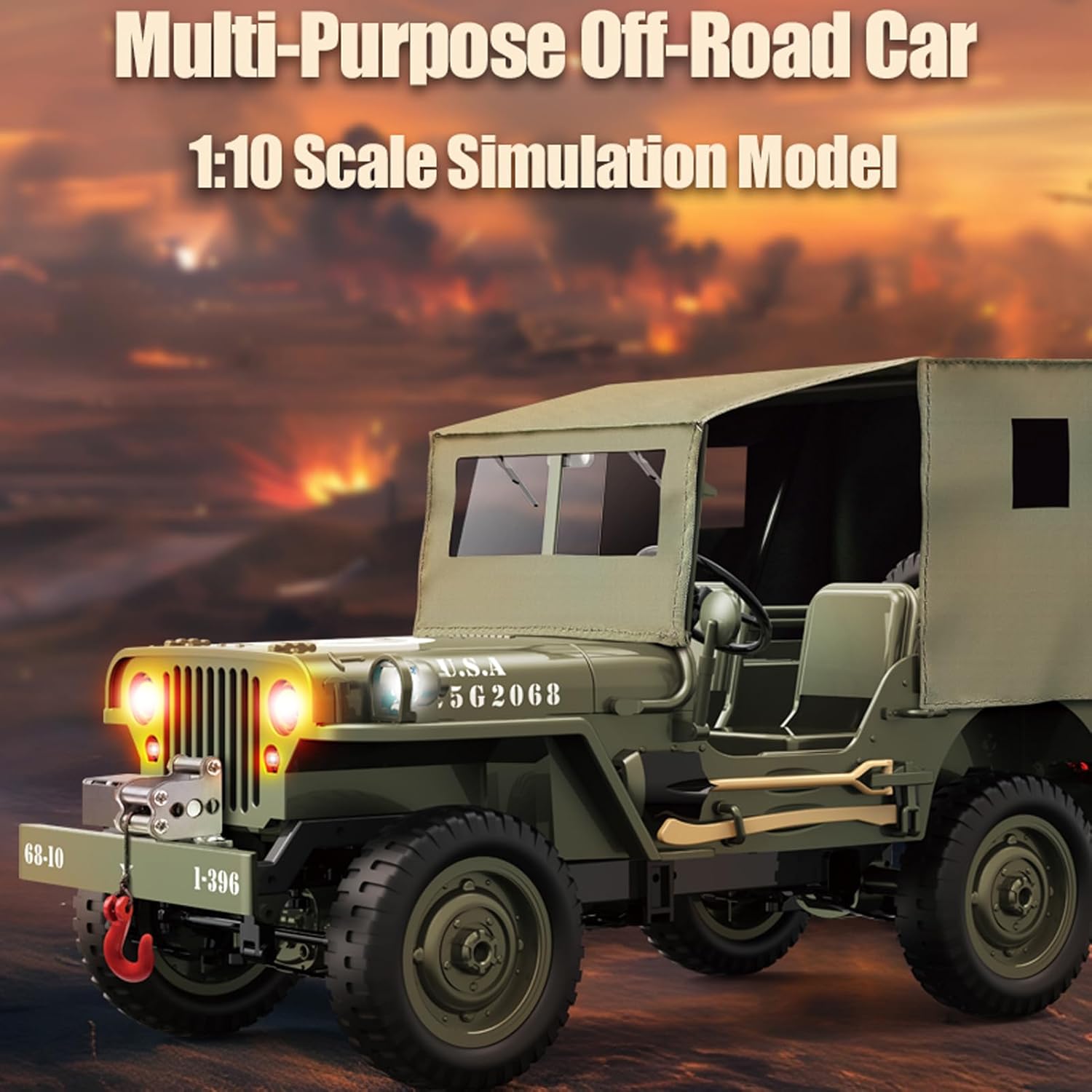 1:10 Scale D888 Willys RC Crawlers Truck 2.4Ghz 4WD Off Road Rock Crawler Vehicle with Lights RC Truck - Image 13