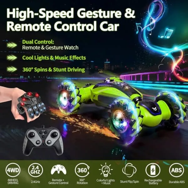 1:12 Gesture Control 4WD Double-Sided Off-Road RC Stunt Car with Lights Twist Body for Kids - Image 15
