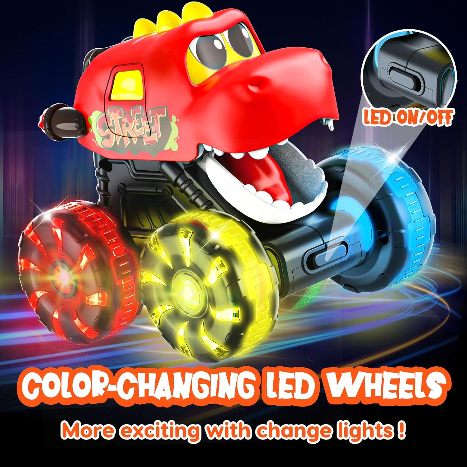 Press and Go Cars Toys Inertial Glide Model Light-up Toys Pull Back Truck Monster Truck Toys Dinosaur Cars - Image 13