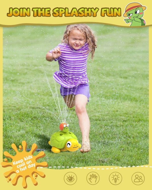 3-in-1 Plastic Turtle Water Sprinkler Summer Fun Backyard Games with Splash Water Toys for Kids - Image 12