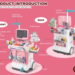 Deluxe Pretend Play Electric Medical Cart Simulated Medicine Injection Carry Bag Toddlers Doctor Toy Set - Image 18