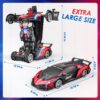 1:10 Scale Robot Gesture Control 80 Mins Play One Button LED Lights Sound Effects Transforming RC Car - Image 22
