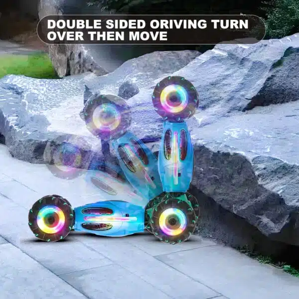 1:18 Scale 4wd Transform Off Road 360 Flips Rotating LED Lights Music Kids Gift Hand Gesture Sensing RC Stunt Car - Image 9