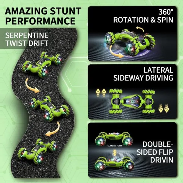 1:12 Gesture Control 4WD Double-Sided Off-Road RC Stunt Car with Lights Twist Body for Kids - Image 13