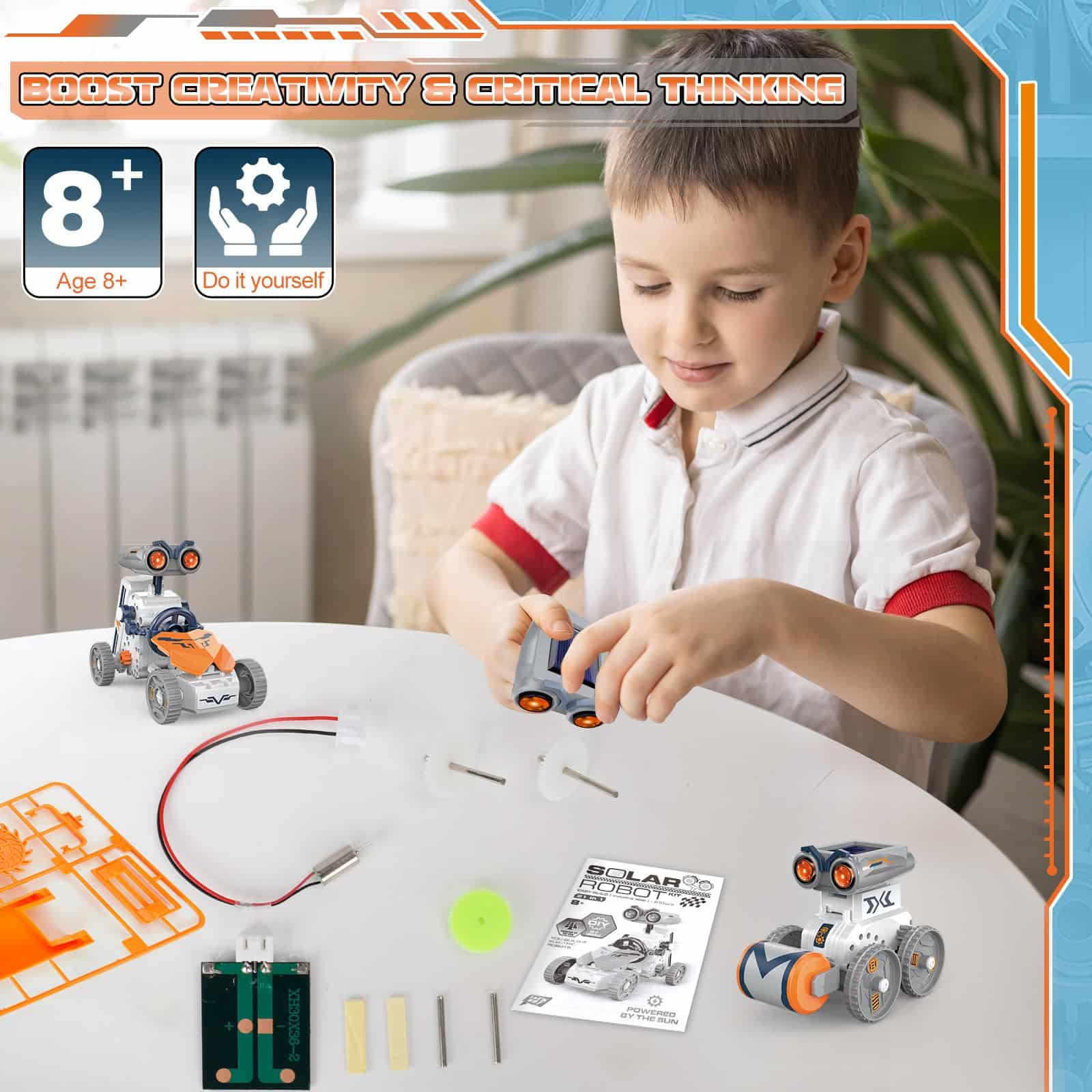 21 In-1 Solar Robot Building STEM Toy Educational Toy Battery Solar Powered STEM Building Toy Set with 210 Pieces - Image 16