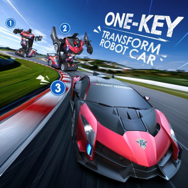 1:10 Scale Robot Gesture Control 80 Mins Play One Button LED Lights Sound Effects Transforming RC Car - Image 10