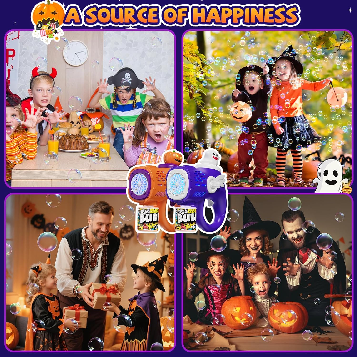 New Automatic Bubble Maker Blaster Toys with LED Lights Bubble Machine for Kids Halloween Bubble Gun - Image 9