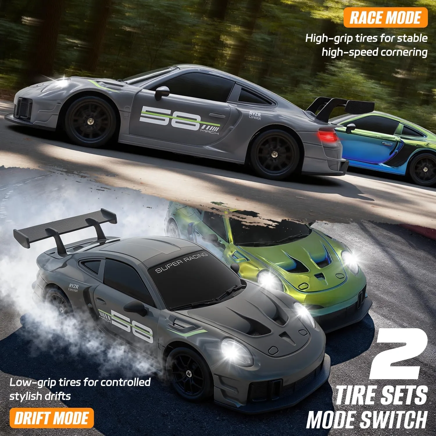 1 24 Scale 4WD 2 4GHz High Speed 20KMH LED Linkage Light Set Indoor Mini Electric Racing Full Remote Control Drift RC Car - Image 7