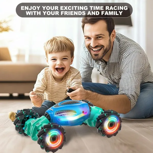 1:18 Scale 4wd Transform Off Road 360 Flips Rotating LED Lights Music Kids Gift Hand Gesture Sensing RC Stunt Car - Image 4