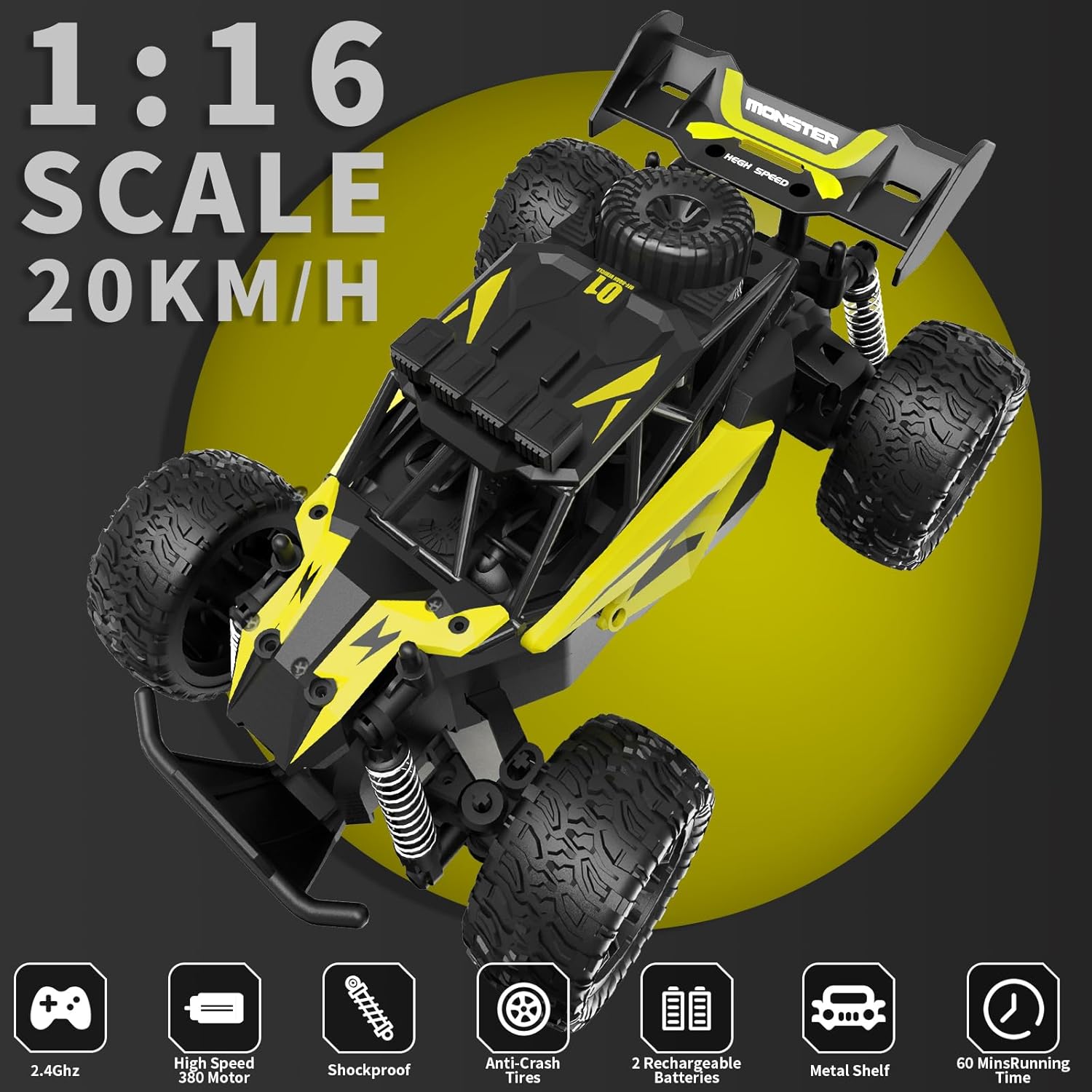 Professional 24G High Speed Off Road 1:18 Scale Four Wheel Climber Light Radio Remote Control 1:18 Off Road RC Car - Image 11