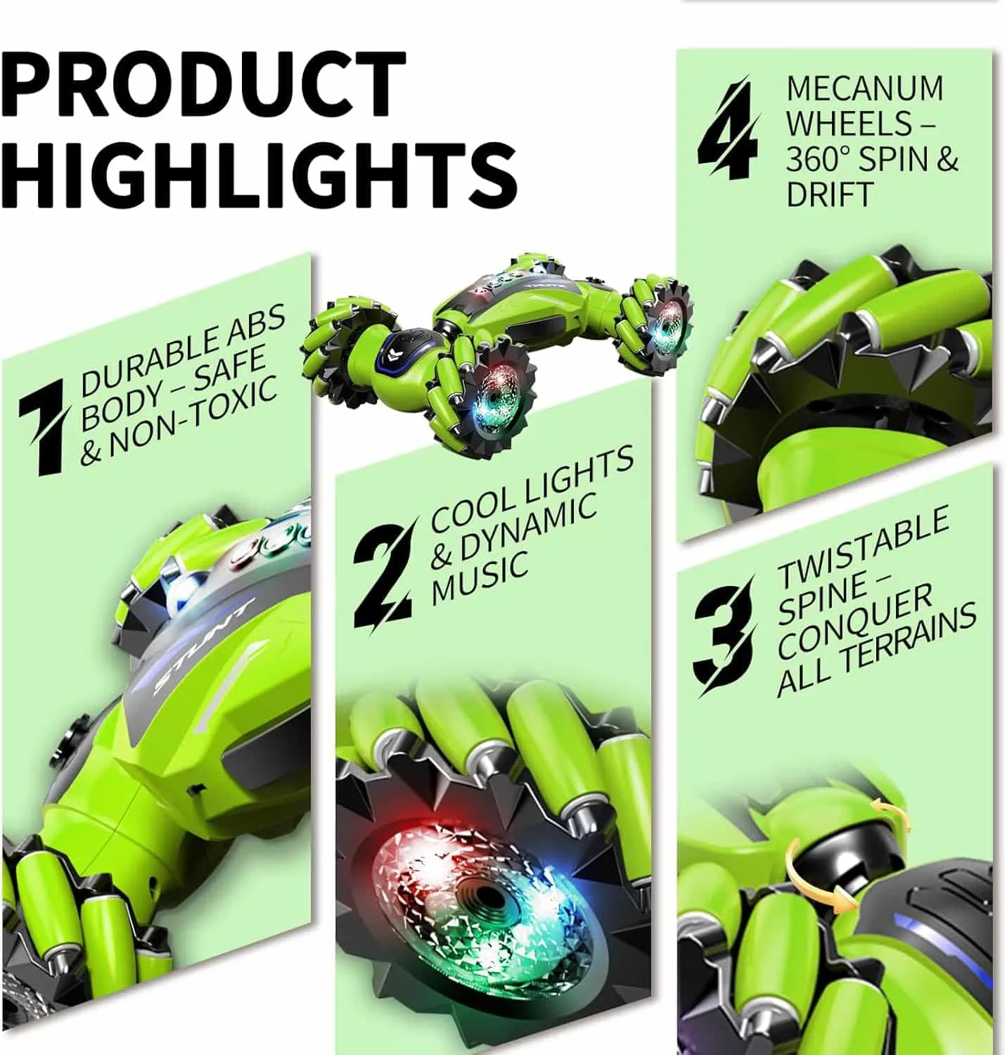 1:12 Gesture Control 4WD Double-Sided Off-Road RC Stunt Car with Lights Twist Body for Kids - Image 10