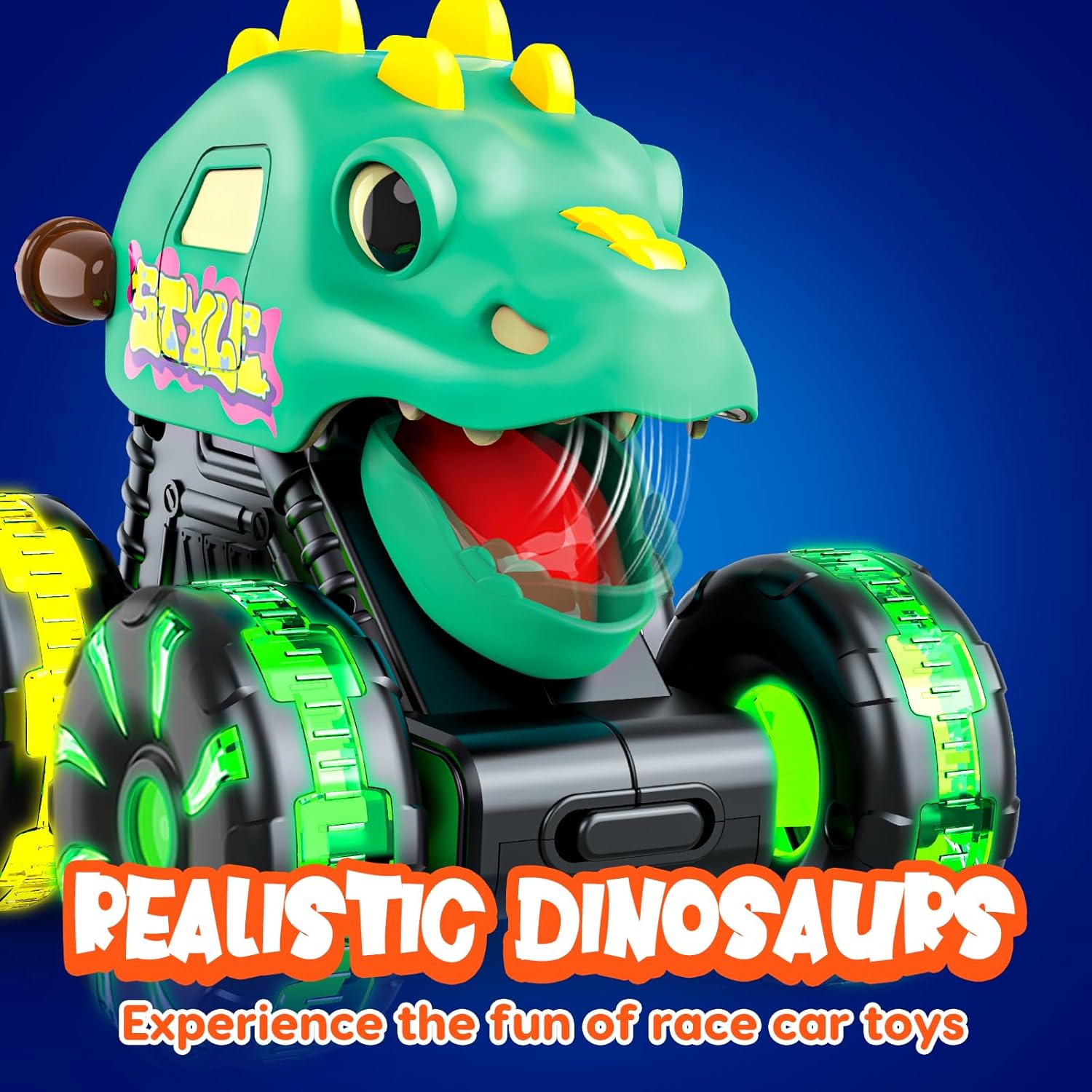 Press and Go Cars Toys Inertial Glide Model Light-up Toys Pull Back Truck Monster Truck Toys Dinosaur Cars - Image 9