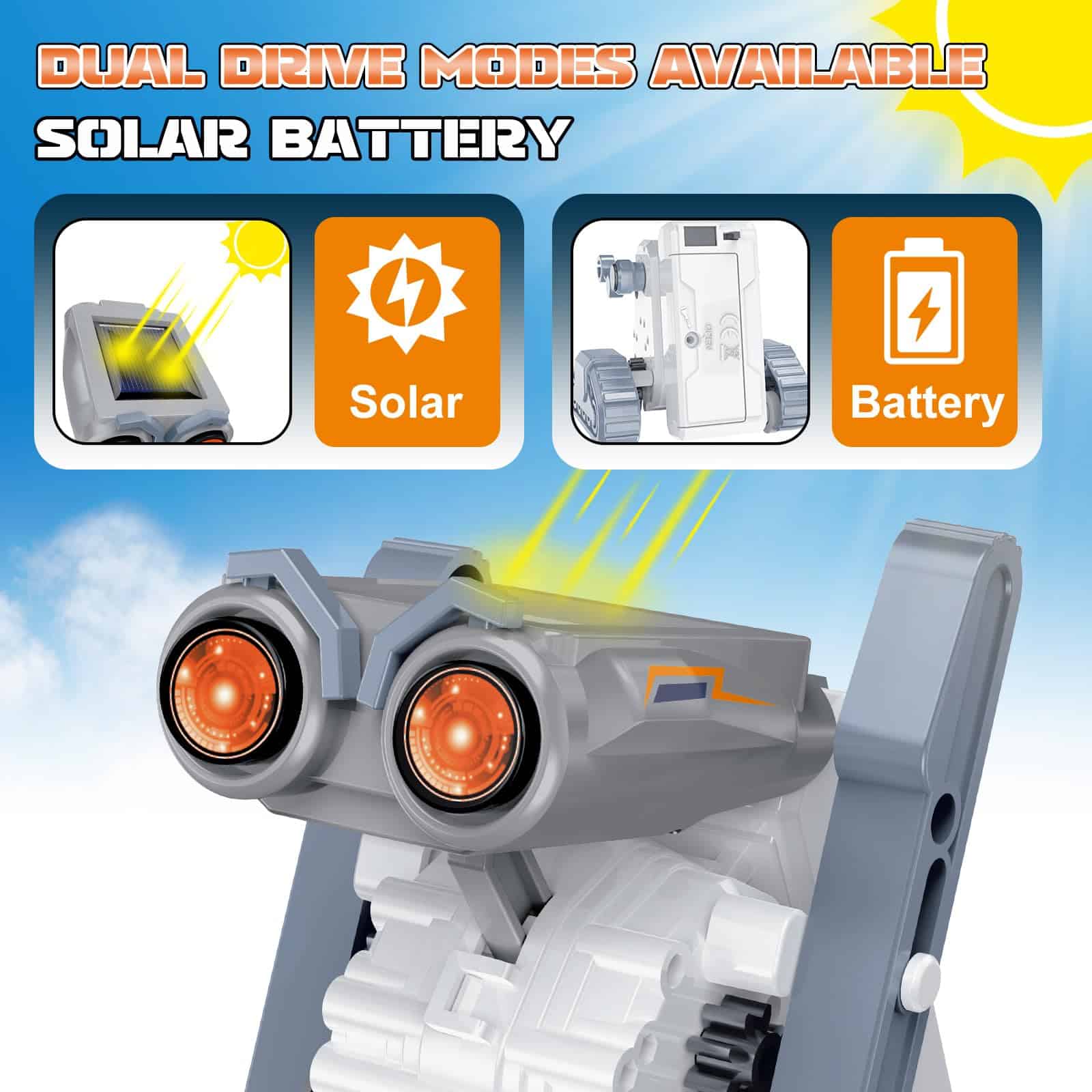 21 In-1 Solar Robot Building STEM Toy Educational Toy Battery Solar Powered STEM Building Toy Set with 210 Pieces - Image 13
