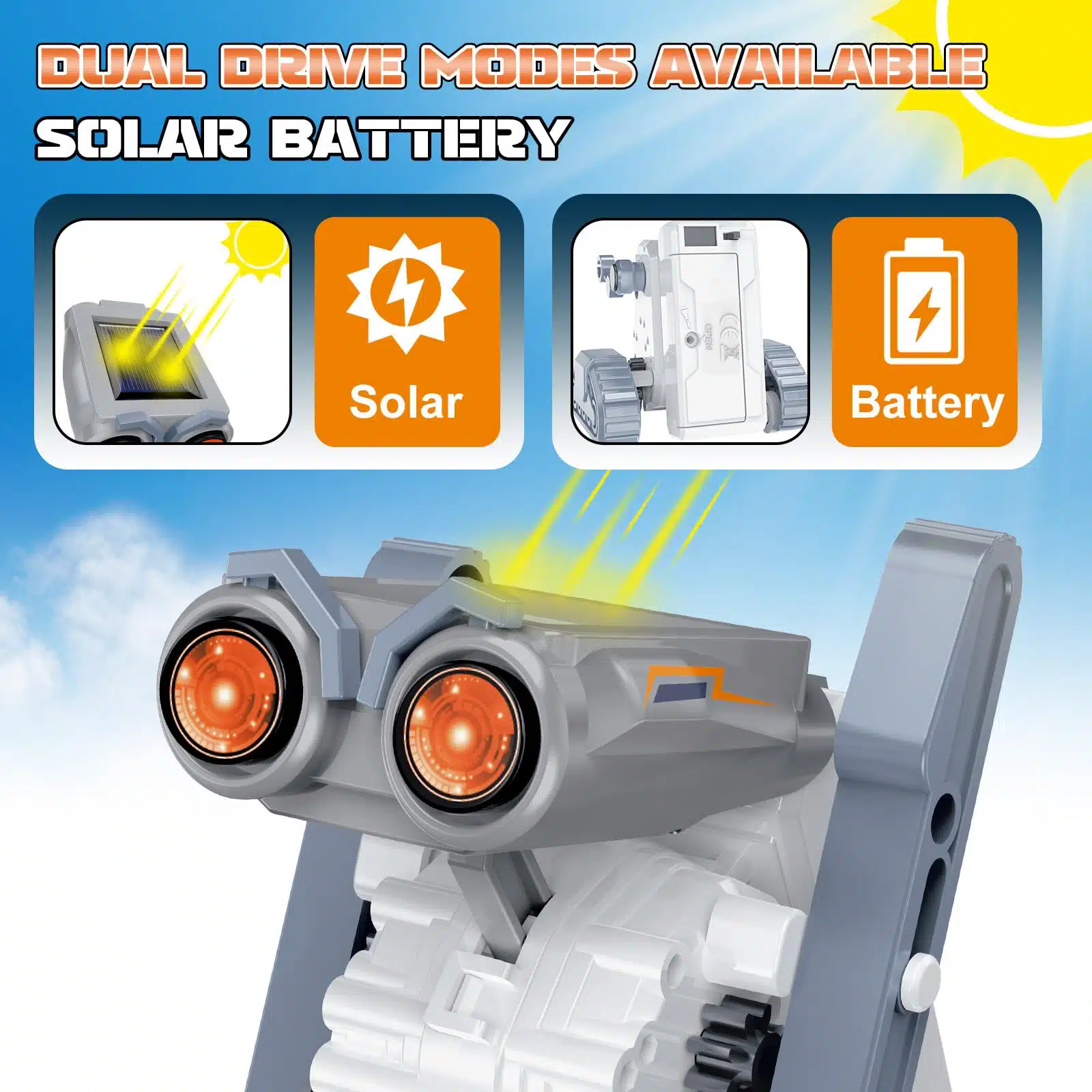 21 In-1 Solar Robot Building STEM Toy Educational Toy Battery Solar Powered STEM Building Toy Set with 210 Pieces - Image 14