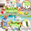Pretend Role Play Kitchen Toys Set with Upgraded Working Faucet and Dishes Play Set Kids Pretend Play Kitchen Sink Toys - Image 21