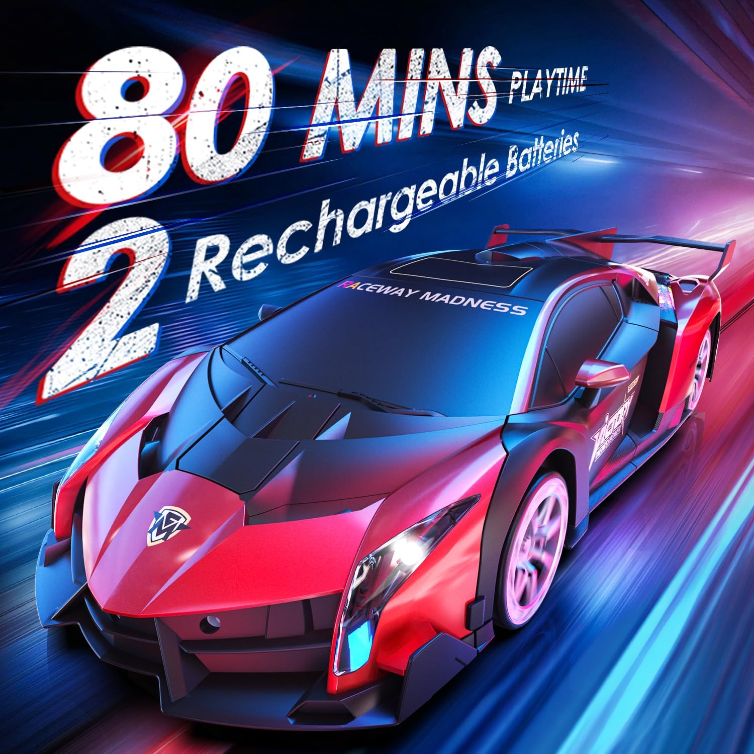 1:10 Scale Robot Gesture Control 80 Mins Play One Button LED Lights Sound Effects Transforming RC Car - Image 7