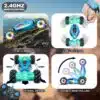1:18 Scale 4wd Transform Off Road 360 Flips Rotating LED Lights Music Kids Gift Hand Gesture Sensing RC Stunt Car - Image 20