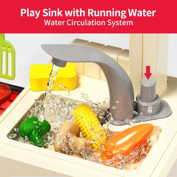 82CM Simulation Tableware Family Cooking Water Spray Steam Lights Sound Sink Pretend Toddler Kitchen Toy - Image 6