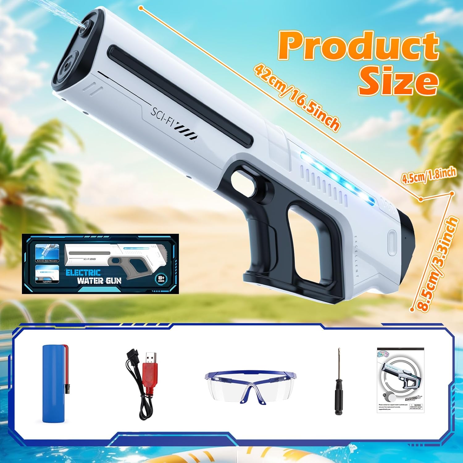 Wholesale Electric Water Gun with Automatic Water Absorption and LED Light - Image 5